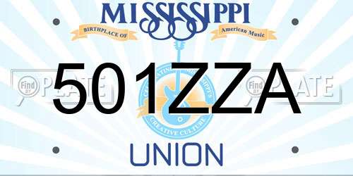501ZZA Mississippi License Plate