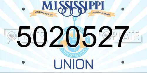5020527 Mississippi License Plate
