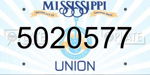 5020577 Mississippi License Plate