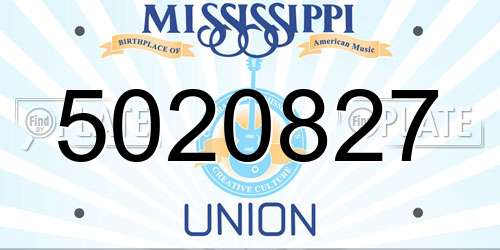 5020827 Mississippi License Plate