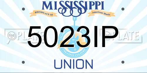 5023IP Mississippi License Plate