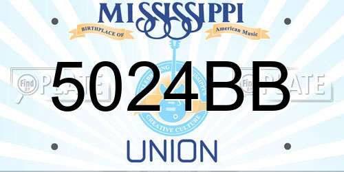 5024BB Mississippi License Plate