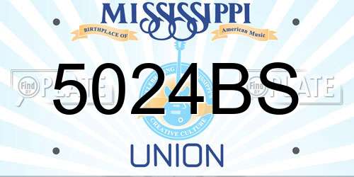 5024BS Mississippi License Plate
