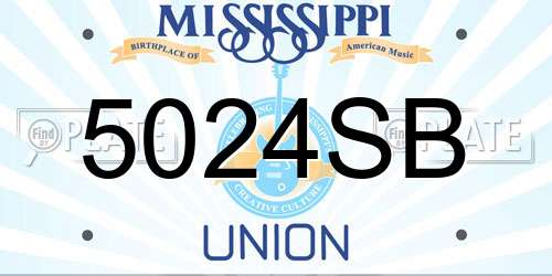5024SB Mississippi License Plate