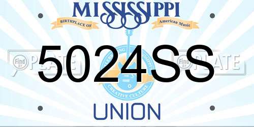 5024SS Mississippi License Plate