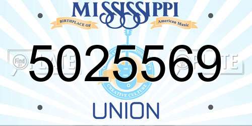 5025569 Mississippi License Plate