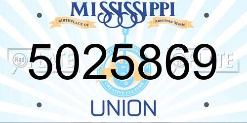 5025869 Mississippi License Plate