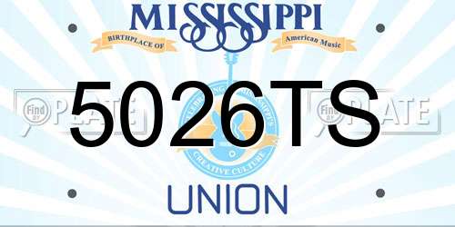 5026TS Mississippi License Plate