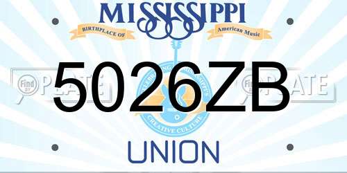 5026ZB Mississippi License Plate