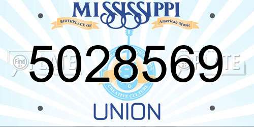 5028569 Mississippi License Plate