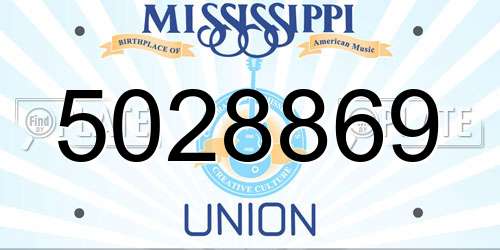5028869 Mississippi License Plate