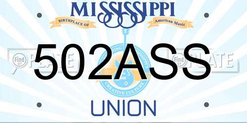 502ASS Mississippi License Plate