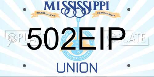 502EIP Mississippi License Plate