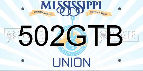 502GTB Mississippi License Plate