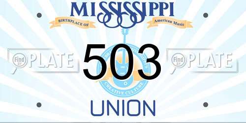503 Mississippi License Plate