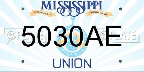 5030AE Mississippi License Plate