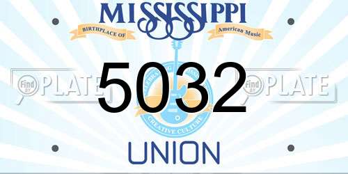 5032 Mississippi License Plate