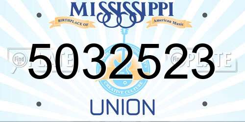5032523 Mississippi License Plate