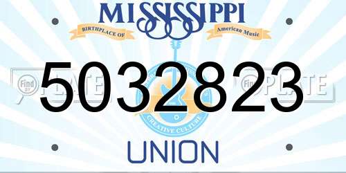 5032823 Mississippi License Plate