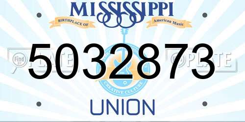 5032873 Mississippi License Plate