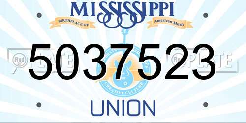 5037523 Mississippi License Plate