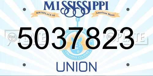 5037823 Mississippi License Plate