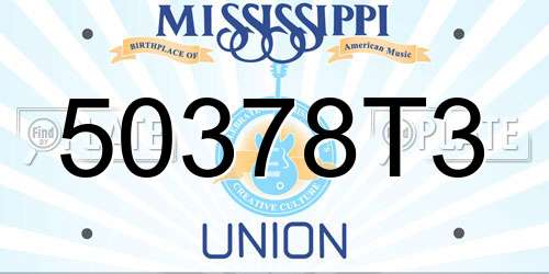 50378T3 Mississippi License Plate