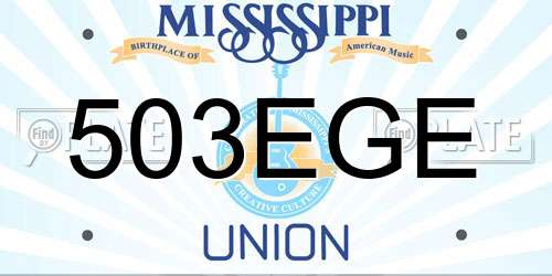 503EGE Mississippi License Plate