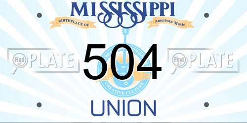 504 Mississippi License Plate