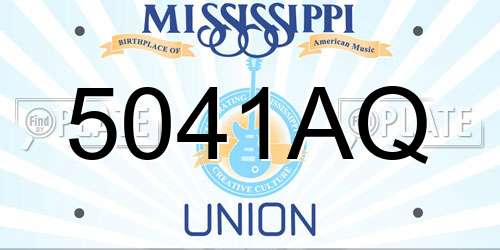 5041AQ Mississippi License Plate