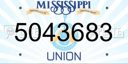 5043683 Mississippi License Plate