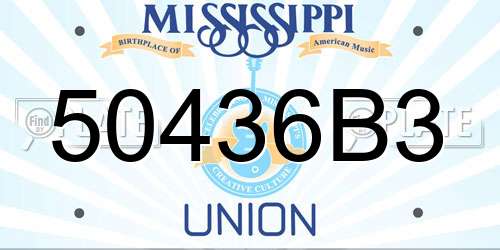 50436B3 Mississippi License Plate