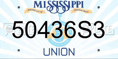 50436S3 Mississippi License Plate