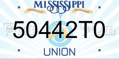 50442T0 Mississippi License Plate