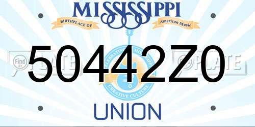 50442Z0 Mississippi License Plate