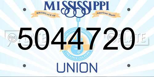 5044720 Mississippi License Plate