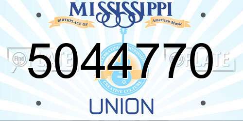 5044770 Mississippi License Plate
