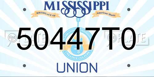 50447T0 Mississippi License Plate