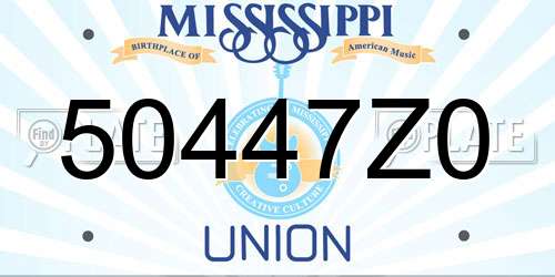 50447Z0 Mississippi License Plate