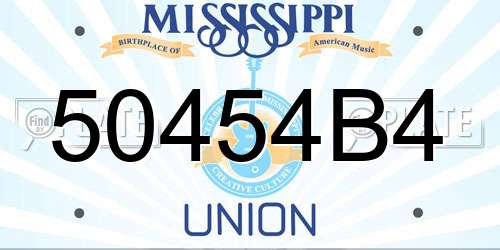 50454B4 Mississippi License Plate