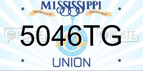 5046TG Mississippi License Plate