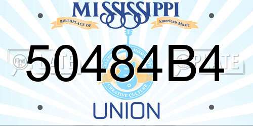 50484B4 Mississippi License Plate