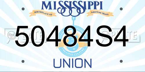 50484S4 Mississippi License Plate