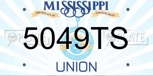 5049TS Mississippi License Plate