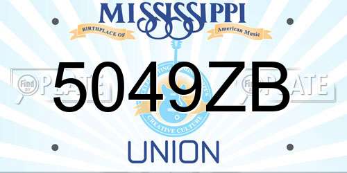 5049ZB Mississippi License Plate