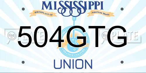 504GTG Mississippi License Plate
