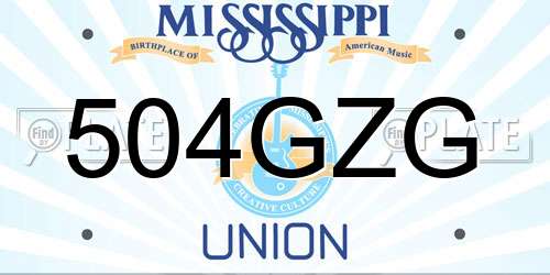 504GZG Mississippi License Plate