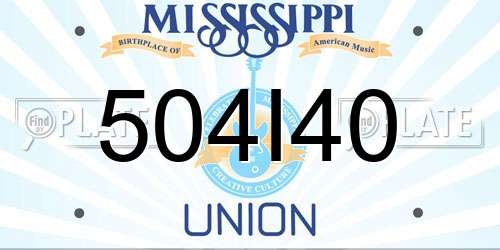504I40 Mississippi License Plate