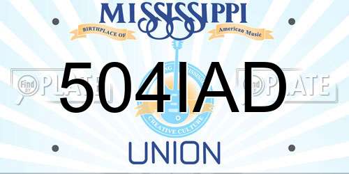 504IAD Mississippi License Plate