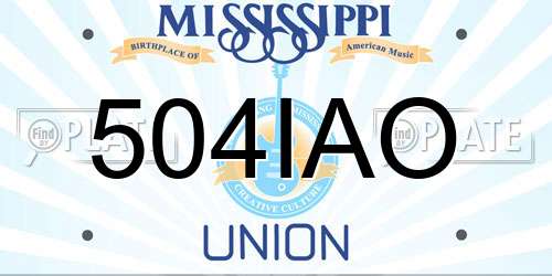 504IAO Mississippi License Plate